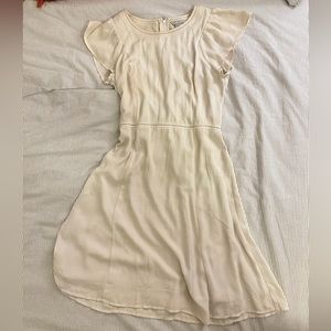 A-line cream chiffon dress